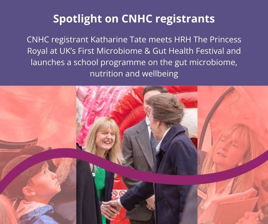 CNHC_UK's tweet image. CNHC registrant Katharine Tate meets HRH The Princess Royal at UK’s First Microbiome &amp;amp; Gut Health Festival and launches a school programme on the gut microbiome, nutrition and wellbeing: ow.ly/TpVY50XIvzJ
#nutritionaltherapy #wellbeing #complementarytherapy #BANT #CNHC