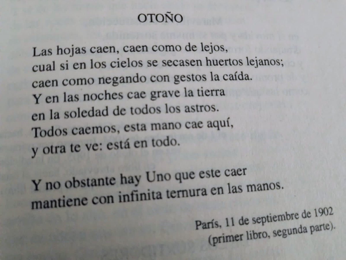 Rainer Maria Rilke, "Otoño".