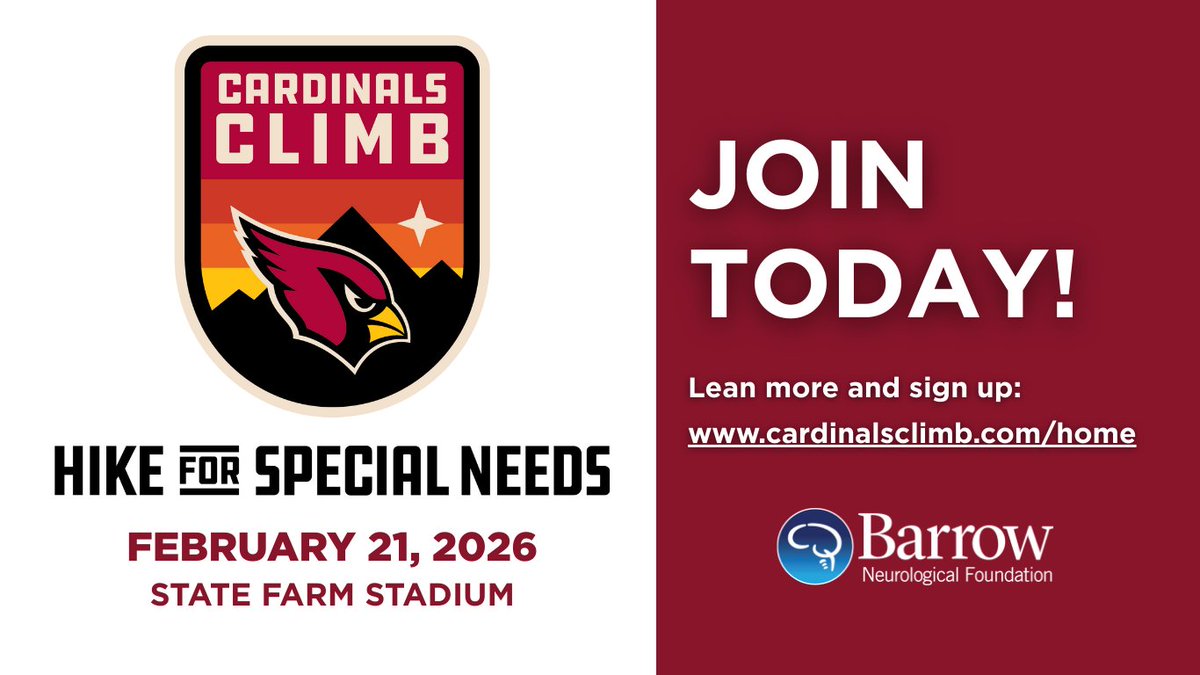 SupportBarrow's tweet image. Have you signed up for the Arizona Cardinals Climb yet? Sign up today! ➡️ cardinalsclimb.com

✨ This event is more than a fundraiser - it is a movement to champion inclusion, elevate care, and create lasting change in the community to support individuals with intellectual…