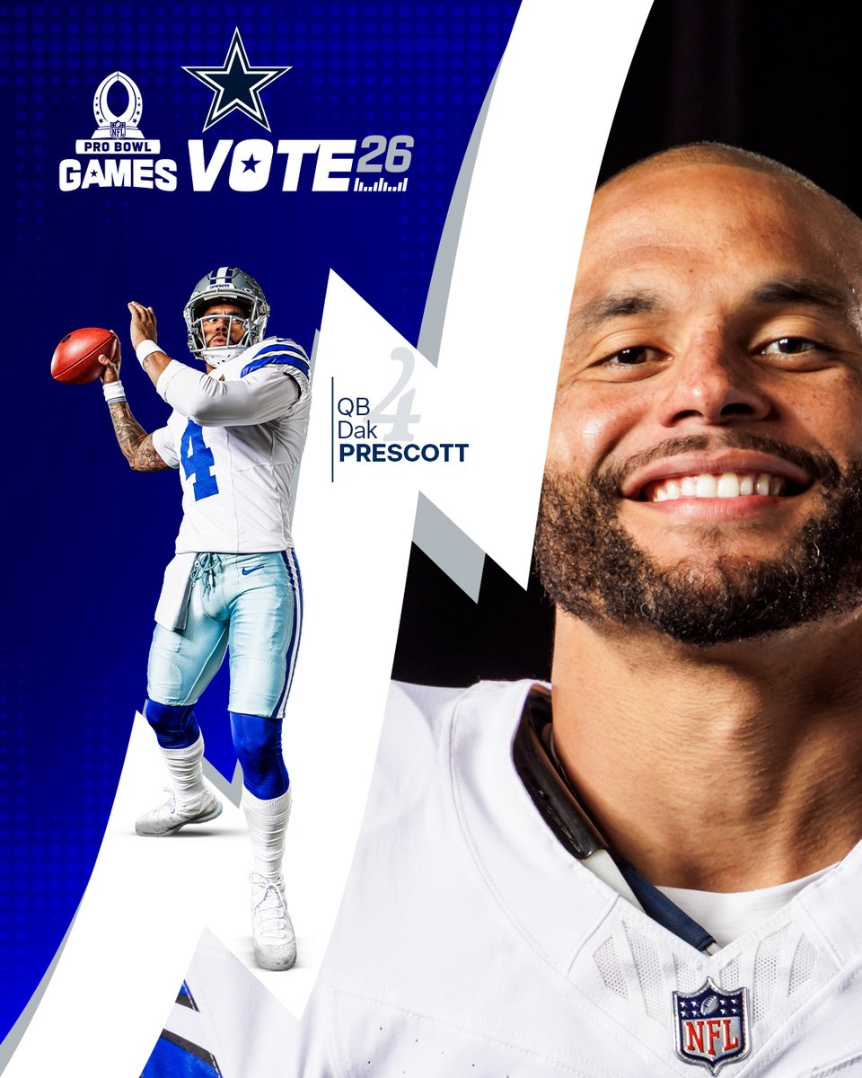 Vote 4 Dak 📮
Repost to send the NFL Passing Leader to the Pro Bowl ⬇️
#ProBowlVote | @dak