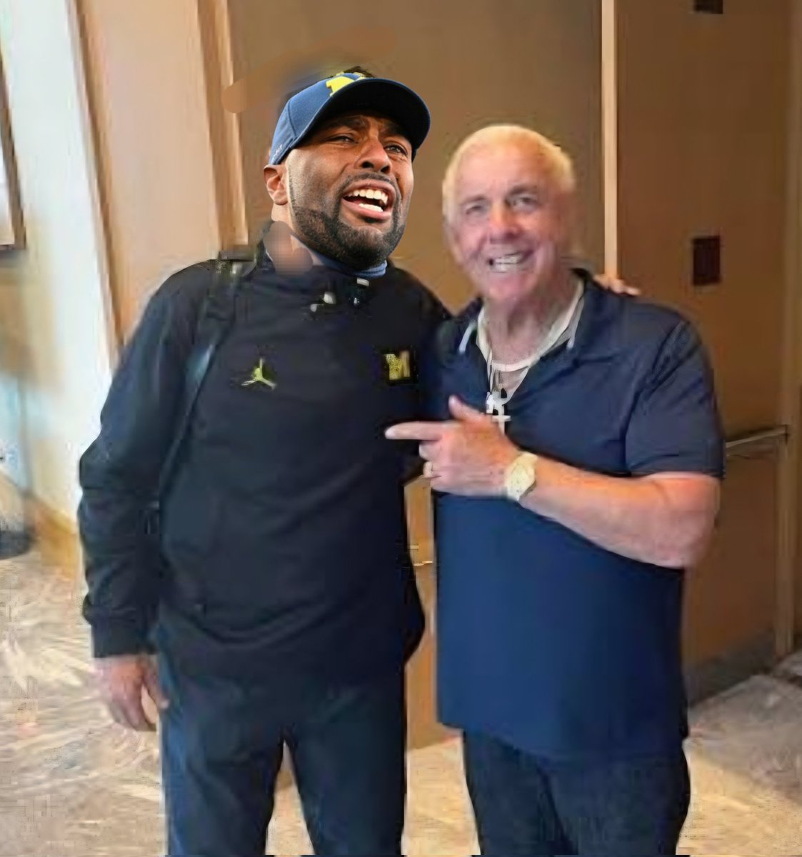 AdamRodgers3022's tweet image. The dirtiest player in the game and Ric Flair walk into a bar. Which one pulls it out first? #MichiganMan #scUM #GoBucks