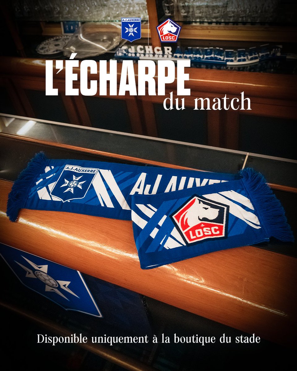 🧣 L’écharpe de la rencontre contre Lille est disponible dans notre boutique du stade !

#TeamAJA #AJALOSC