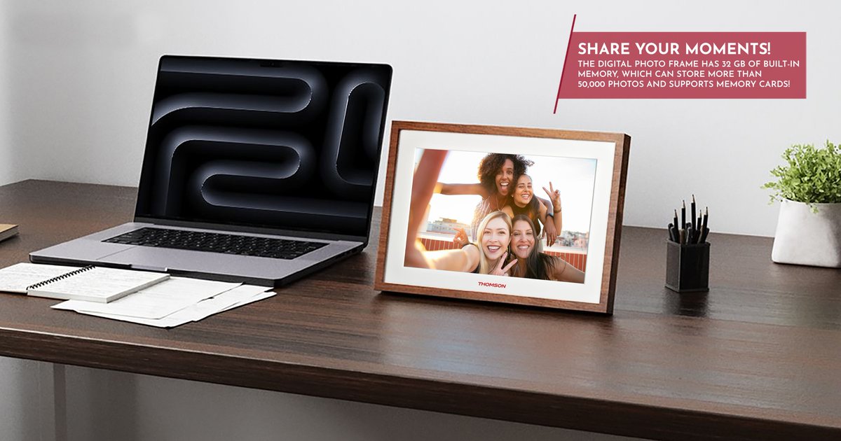 Create a workspace that inspires! 🚀 
With Thomson Smart Frame, you can showcase meaningful photos while maintaining a clean, professional desk setup!

The perfect blend of productivity and personal comfort! ➡️ tv.mythomson.com/collections/ph…

#Thomson #SmartFrame #WorkspaceDesign