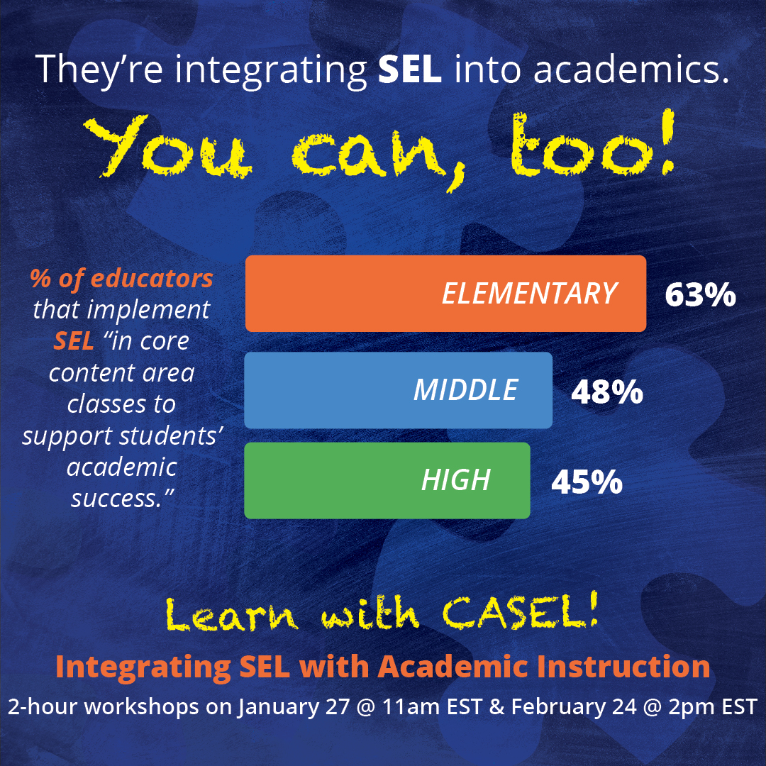 caselorg's tweet image. Learn with CASEL!

When it comes to teaching SEL and academics, it doesn&apos;t have to be an either/or. Our 2-hour workshop on SEL and academic integration will show you how to make it both/and!

Learn more: bit.ly/3KEf4DW