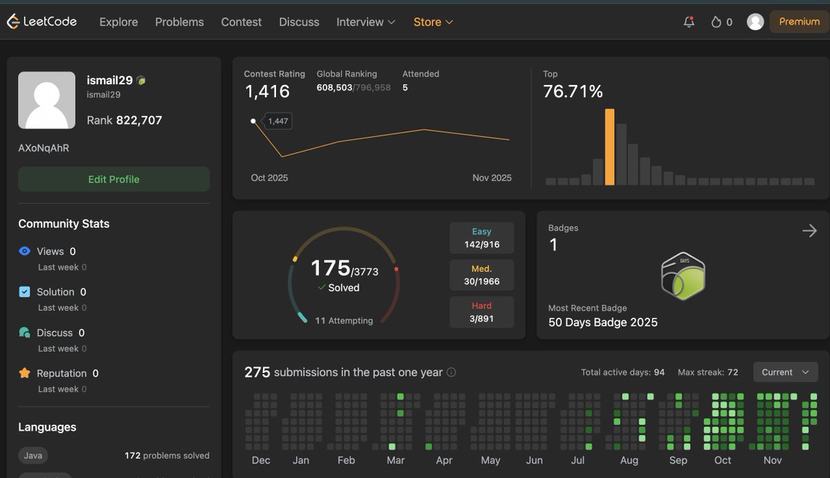 IsmailSheikh29's tweet image. 📅 Day 67/100 of #100DaysOfCode

💻 DSA: Solved 2 LeetCode problems:
• Find Minimum Operations to Make All Elements 
• Divisible by Three &amp;amp; Minimum Operations to Make Array Sum Divisible by K.

🧠 Learned: modular arithmetic + optimizing operations.

#LeetCode #100DaysOfCode