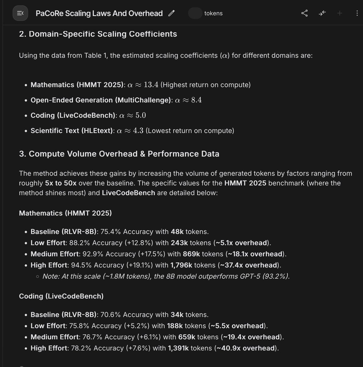 A questão com o PaCoRe não é "um modelo 8B pode superar o GPT-5 em alguns benchmarks matemáticos" (claro que pode), mas