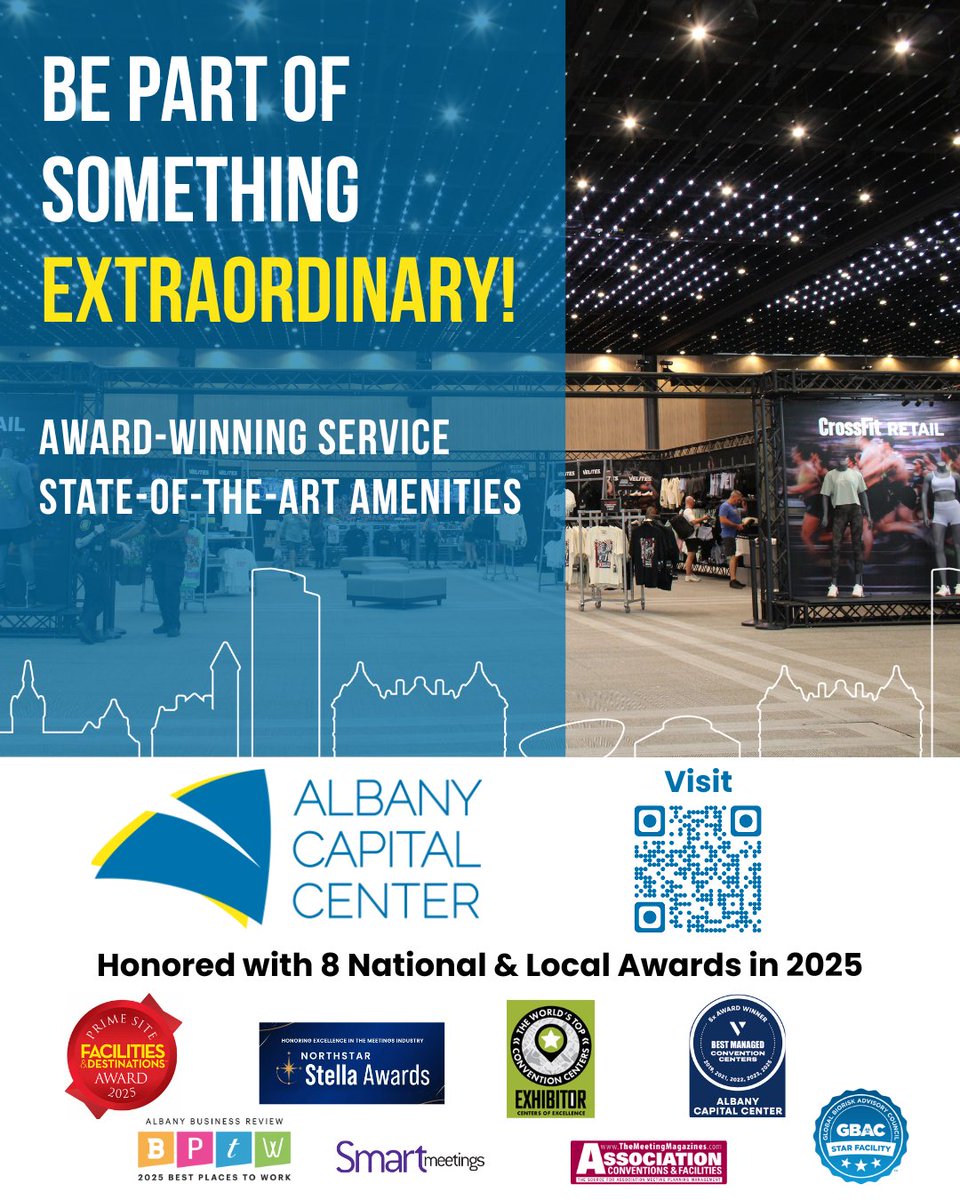 AlbanyCapCenter's tweet image. #ICYMI 2025 was a record-breaking year for the ACC! 🎉 The highest visitor attendance in our history, eight industry awards and the start of an expansion project. We're raising the bar for events in downtown Albany! #AlbanyCapitalCenter #RecordBreakingYear #DowntownAlbany