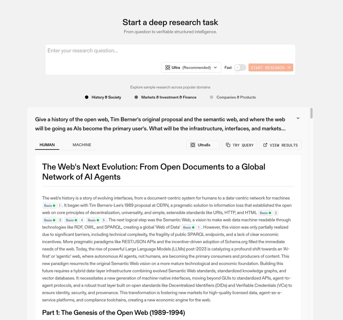 Parallel's Task API is designed for highly extensible asynchronous web search tasks like deep research, enrichments, competitive intelligence, and the like.

Our Processor architecture delivers the best option across the Pareto frontier of cost and accuracy, and now, latency.