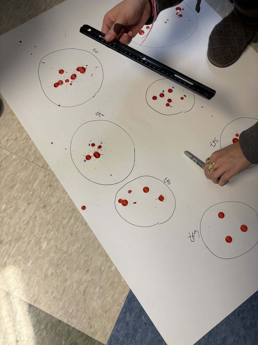 Stephen43974744's tweet photo. @HortzScience Blood unit with Forensics- dropping blood from a distance, looking for Satellites and Blood spikes. @GreeceCentral @GreeceArcadia https://t.co/qx5dOC1VRb