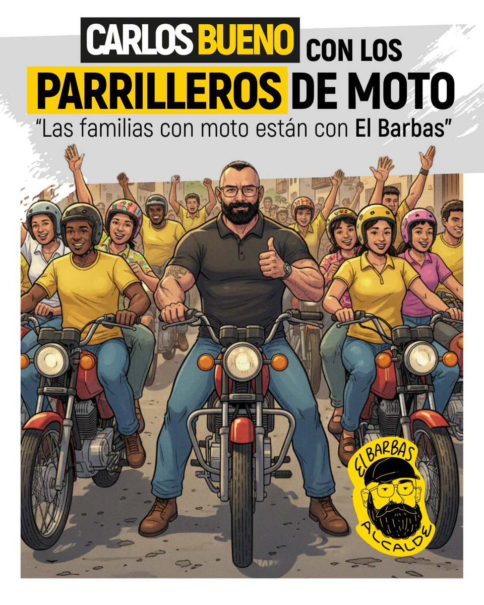 cebuenocad's tweet photo. En Bucaramanga hay 44 motos por cada 100 habitantes. Para miles de familias, la moto es la única forma de moverse: llevar a los niños al colegio, ir al trabajo o acompañar a alguien a una cita médica.

Carlos Bueno (El Barbas) ha dicho que las motos no deberían recibir comparendos por no tener papeles y que las decisiones deben tomarse entendiendo la realidad de quienes trabajan y viven en las calles.

Wilmer, motero de 47 años, lo dijo claro:

“El Barbas sí conoce la ciudad. Él viene de abajo y sabe lo que cuesta salir adelante.”

Al final, Bucaramanga decide.
Pero para muchos moteros, la cuenta es sencilla: sólo Carlos Bueno puede garantizar que los moteros tengan un alcalde Bueno para ellos.

#AutoridadyOrdenConBueno 
#CarlosBuenoAlcalde
#ElBarbasAlcalde