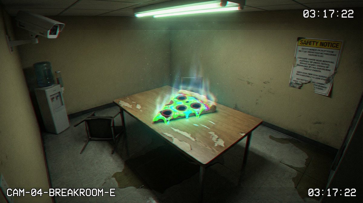 Forensic Surrealist Photography Prompt for Liminal Breakroom Incident — example 3