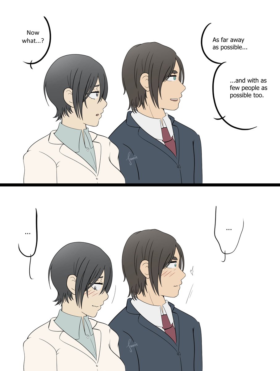 franciiedraws's tweet photo. Falling deeper in love with @natsuenotobiraa 's "What If?" with every chapter.
Here’s a tiny comic from Chapter 2… and a bonus because I couldn’t stop drawing! 😭🫶

#進撃の巨人 #エレミカ #EreMika https://t.co/JEjwmMwMtq