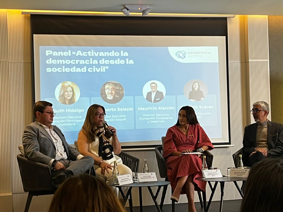 Con el objetivo de impulsar una #Democracia participativa e inclusiva, participamos en el evento “Activando la Democracia: compromisos de la sociedad civil para el fortalecimiento electoral en el Ecuador 🇪🇨”, una iniciativa del Consorcio Democracia Activa, en el marco del