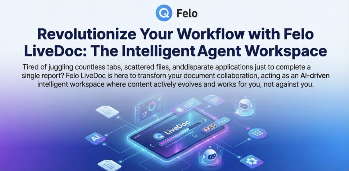 ZayvenKnox's tweet image. Welcome to the Agent Workspace era.
Felo LiveDoc redefines how knowledge work gets done: a single dynamic canvas where all your files, links, and media stop being dead storage and start behaving like a world-class research team that never sleeps.
Drop in any document or link. Ask…