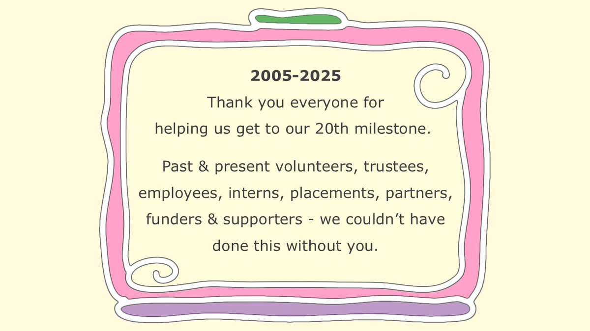 🙏🏾We just want to say a big thankyou to everyone for helping us get to our 20th milestone. We couldn’t have done this without you. We are so incredibly grateful. You have made us into the charity you see today. We're excited for what we can achieve in the next 20 years❤️