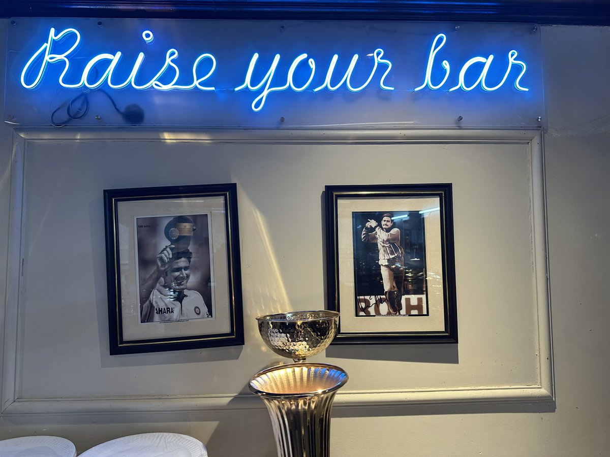 amitsri03's tweet photo. Some historical moments at #arunjaitleystadium brought back old memories of listening to cricket legends. I captured some of these moments in pictures I took myself. The framed black‑and‑white photos on the wall showcase iconic cricket actions, 
@virendersehwag @imVkohli https://t.co/M4dyt7Keqx
