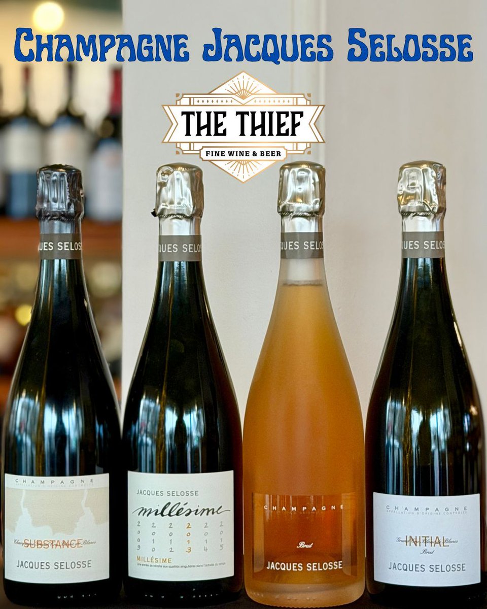 TheThiefShop's tweet photo. We haven't seen Selosse Rose in a hot minute and we always get to feel special when it does arrive.  This is cult Champagne at its finest. And for those Selosse scavengers out there, yes we have multiple disgorgement dates on the Initial &amp; Substance. 

#JacquesSelosse https://t.co/4vV0yxcIsk