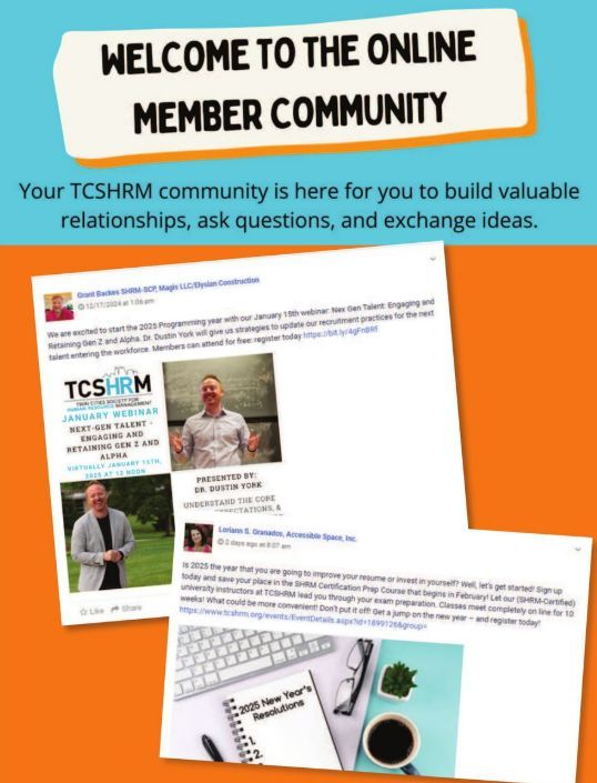 TCSHRM_Tweets's tweet image. Your network is waiting! 💬Become a TCSHRM member to join an inspiring online community where ideas are shared, wins are celebrated, and relationships are built. Don’t miss out—join us today! buff.ly/G6LhRoF🤝 #HRLife #JoinTheCommunity #HRNetworking