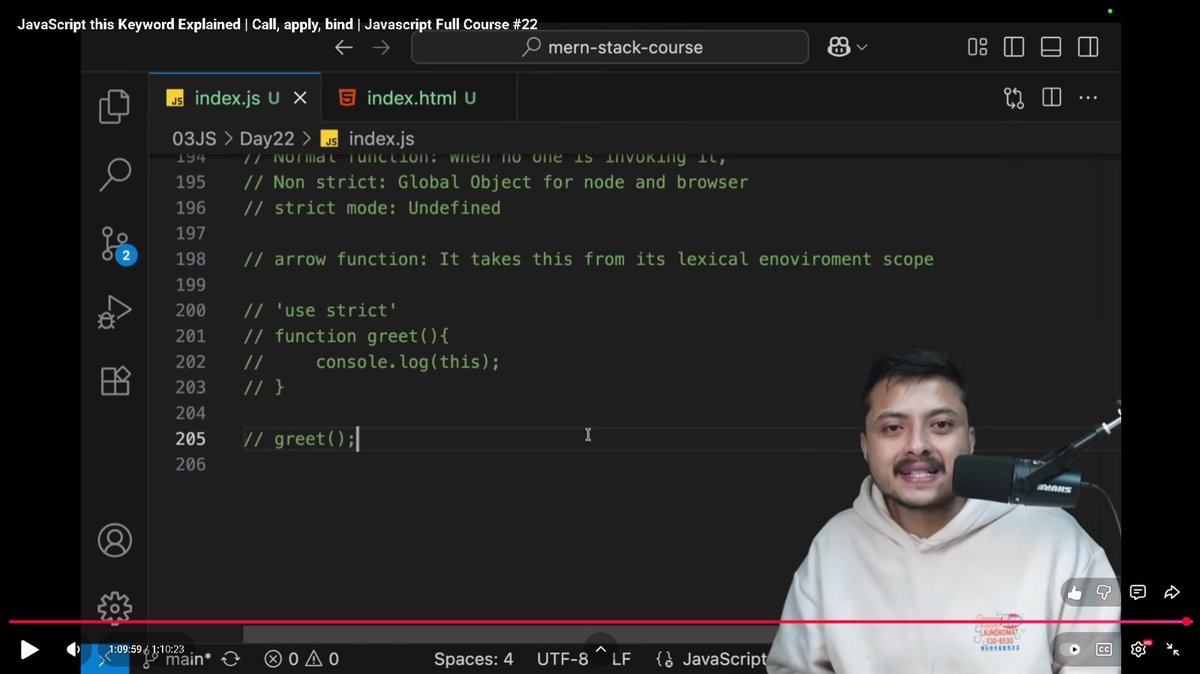 aayush_raj007's tweet image. Day-3️⃣7️⃣&quot;Defence Course&quot; Lecture Completed✅.
The last lecture on Js covered this keyword, call, apply, bind.
Thanks to @rohit_negi9 bhaiya.

Js Playlist: youtube.com/playlist?list=…

#WebDevelopment #CoderArmy #Defence #coding
