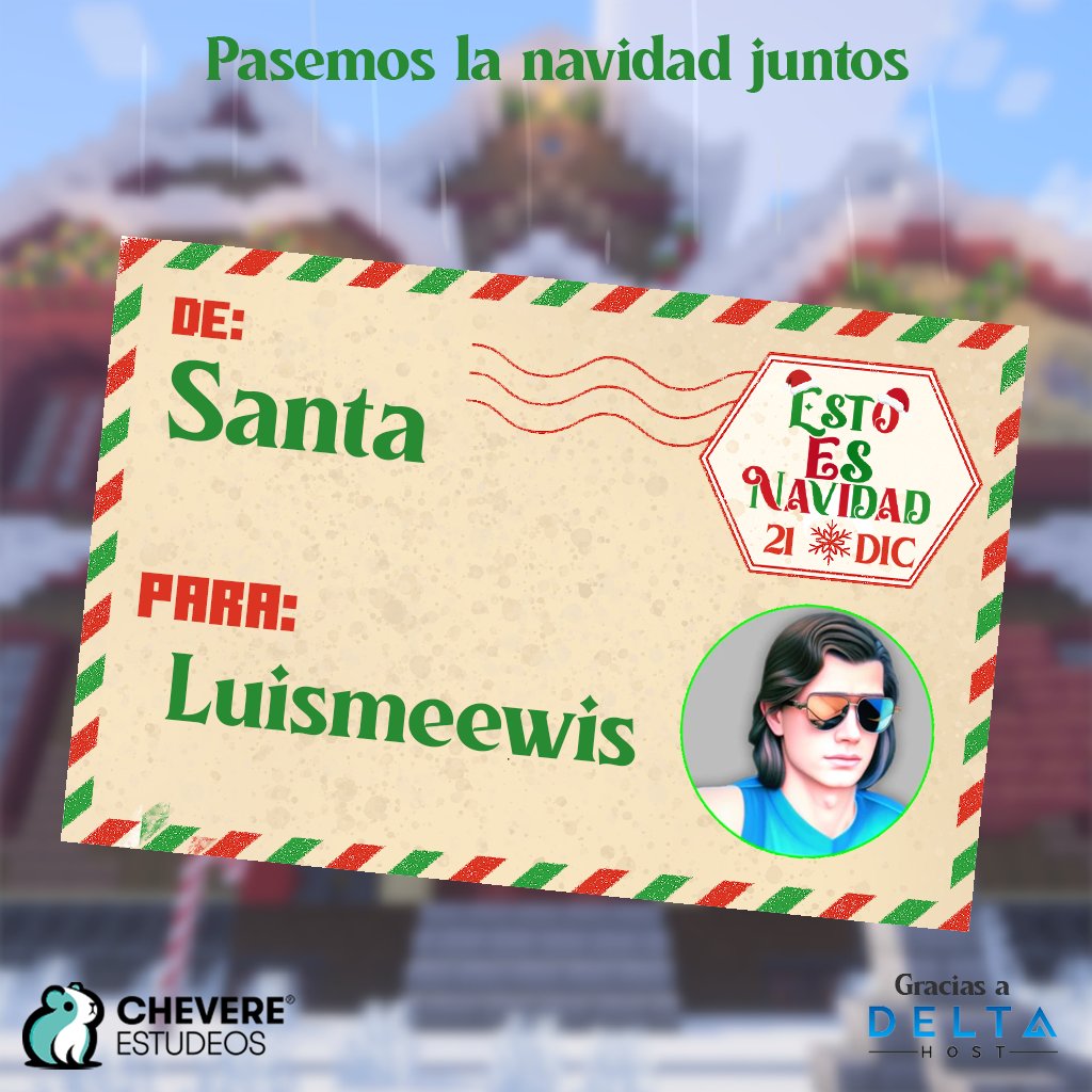 🎄¡Les presentamos al PARTICIPANTE N°15 de ESTO ES NAVIDAD!

🎅¡Santa no se detiene, quiere más duendes!
Directo del Clash Royal llega <a href="/Luismeewis/">ℒ𝓊𝒾𝓈𝓂𝑒𝑒𝓌𝒾𝓈</a>!

🔔 Gracias a <a href="/DeltaHostCloud/">DeltaHost</a>
🗓️Fecha: 21 de diciembre

¿QUIERES PARTICIPAR?
- ETIQUETA A UN AMIGO
- COMENTA EL ¿POR QUÉ?
- Dale RT