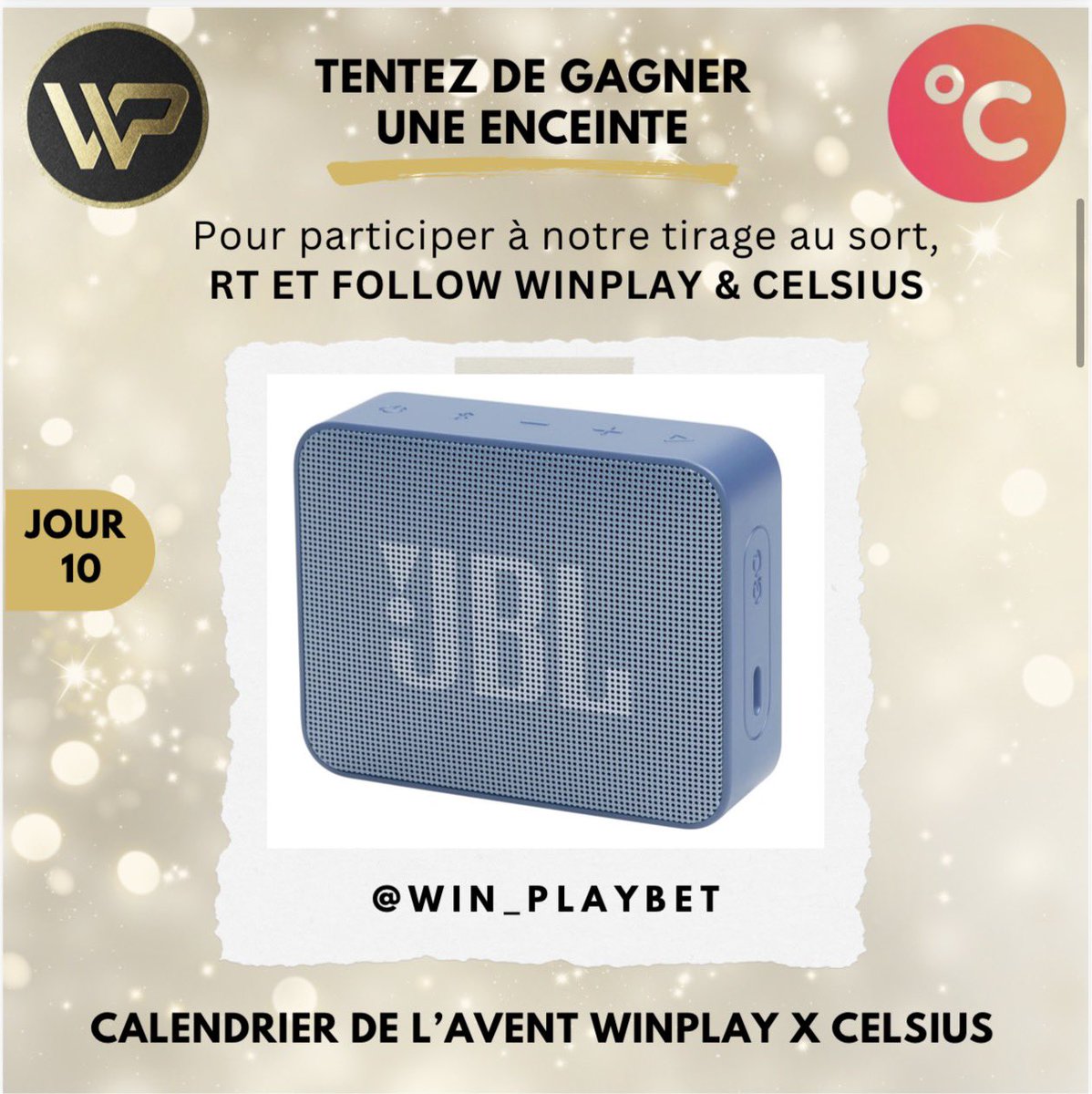 🎁 • JOUR 10 : Calendrier de l’avent • 

♥️ -> RT &amp; FOLLOW <a href="/celsiuscasino/">Celsius Casino</a> &amp; <a href="/Win_PlayBet/">Win Play</a> | 

Tirage au sort demain 18h00