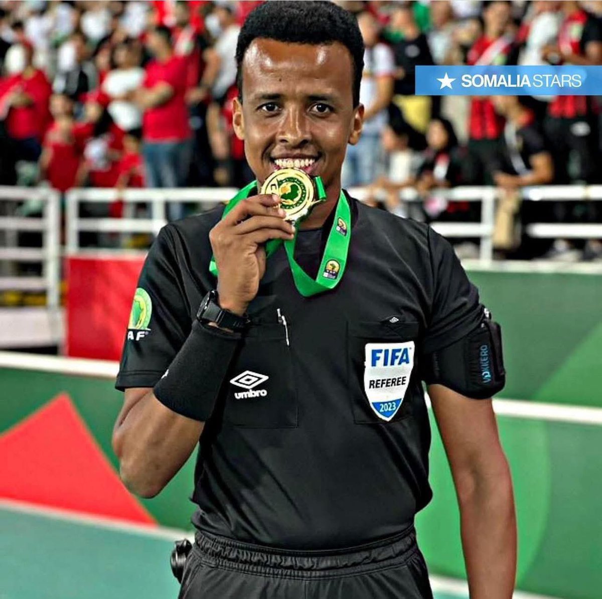 InsideSomalia2's tweet photo. BREAKING: Cumar Cartan has just been selected among the African referees who will officiate at the 2026 World Cup in USA, Canada &amp; Mexico.

Our Somali star has made it ,Cumar Cartan is going to the World Cup! 🇸🇴🏆⚽️ https://t.co/TwMlb9mBZs