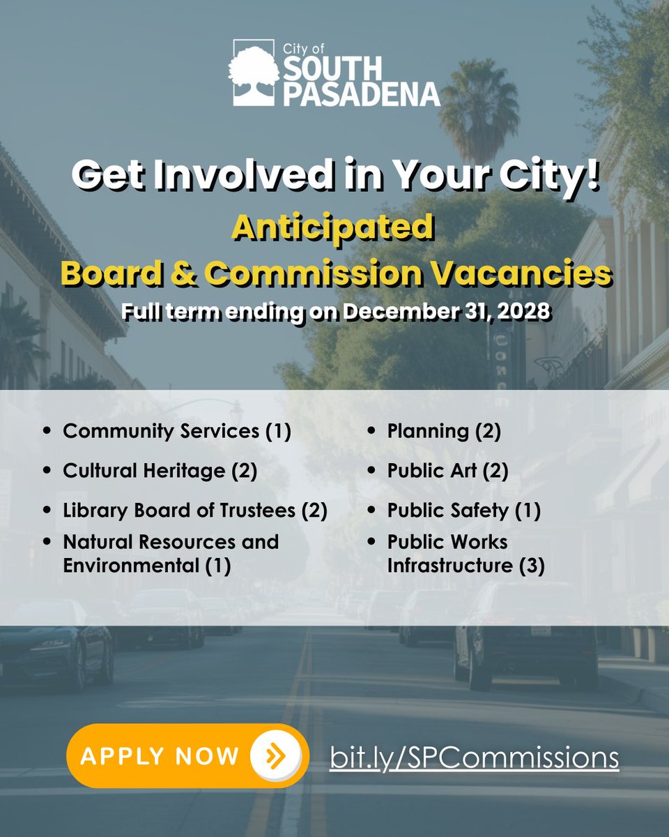 Ready to help shape the future of our community? The City is seeking passionate residents to serve on our commissions!
Apply at bit.ly/SPCommissions
Changes in membership, staffing, vacancies and meeting information may take place after the publication of this information.