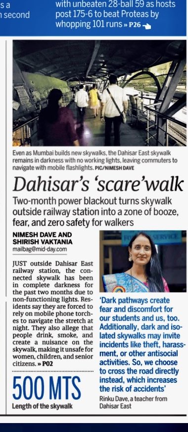 Dahisar skywalks no light <a href="/mybmc/">माझी Mumbai, आपली BMC</a> <a href="/CMOMaharashtra/">CMO Maharashtra</a> <a href="/Dahisarvoice/">Voice of Dahisar</a> @dahisar <a href="/manishaBJP/">Manisha Chaudhary</a> <a href="/PiyushGoyalOffc/">Piyush Goyal Office</a> <a href="/DahisarPS/">दहिसर पोलीस ठाणे - Dahisar PS Mumbai</a>
