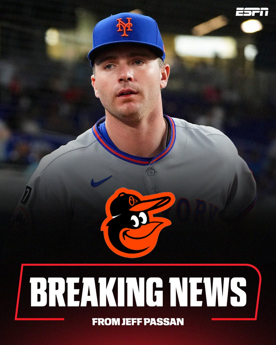 espn's tweet image. Breaking: First baseman Pete Alonso and the Baltimore Orioles are finalizing a five-year, $155 million contract, sources tell @JeffPassan.

Get breaking news alerts from Jeff Passan through the ESPN App: espn.smart.link/gq0gg34d4