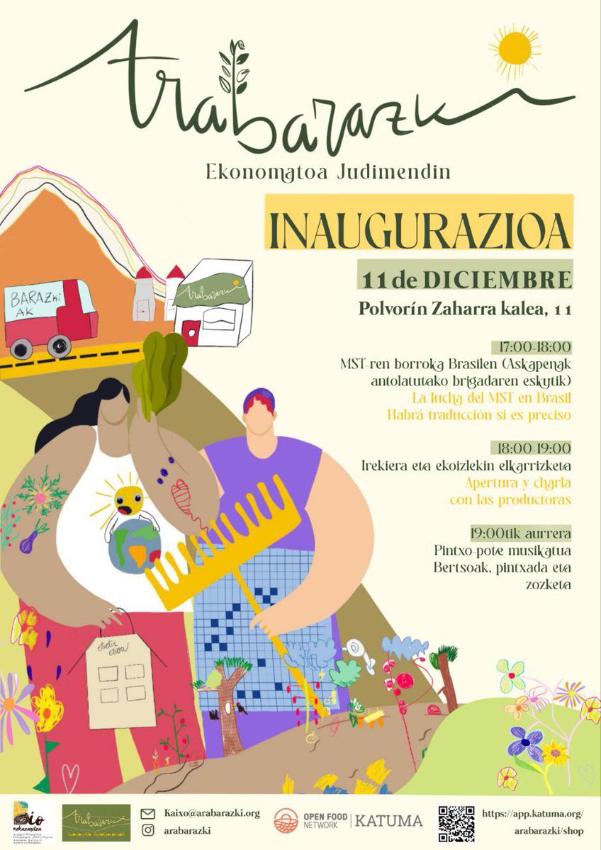 Bihar auzoko ekonomato berriaren inaugurazioa dugu.
Animatu bertako produktuak eta modu komunitarioan kontsumitzeko proiektu hau sustatzen