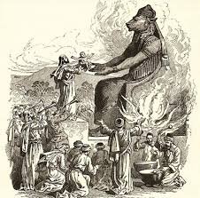 "So they shouted louder and slashed themselves with swords and spears, as was their custom, until their blood flowed."

 - 1 Kings 18:28

Don't worship the god who forces you to bleed and sacrifice your children.

Worship the God who bleeds and sacrifices himself for you.