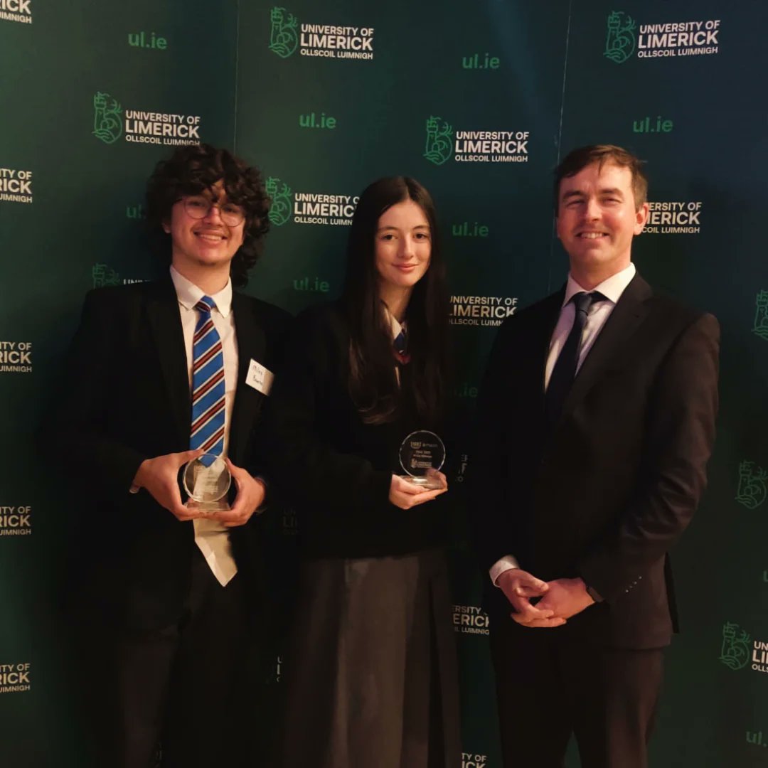 SHurleyContent's tweet photo. TECS 2025! Myself and my teammate Miles won best team today at TECS. Thank you to all the people behind TECS and ISE at UL 😊 

#tecs2025 #stem #science #universityoflimerick https://t.co/AVVaFJlMDP