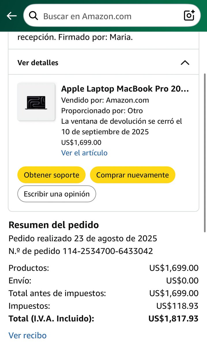 GerAlvarez15's tweet photo. @icristianefe @LewisGNash @kose_25 Ahi muestro el pc que lo compré por Amazon, los taxes son de usa y luego con un solo pago realizaron el envío directo a mi casa, no tengo que pagar nada extra, además les puedes preguntar por wp cuanto cuesta traer algo de usa. https://t.co/6srsJsBByv