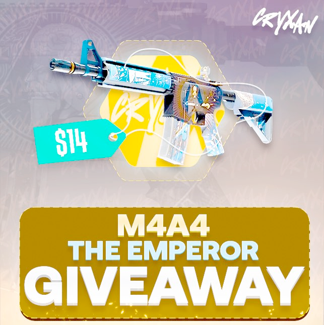 M4A4 | The Emperor (14+$) GIVEAWAY🎉

Requirements:
✅Follow me: <a href="/Cryxan_/">Cryxan</a>
✅Retweet &amp; Like
✅Subscribe + Like: youtu.be/wmq1T-HBeT4 (Show Proof)
(Optional: Leave a comment)

Ends in 72 HOURS🔥
#CSGOGiveaway #CSGOGiveaways #CS2 #CSGO #csgoskins