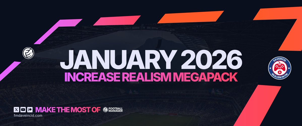 🔥Your chance to WIN EARLY-ACCESS of my #FM26 "Increase Realism"-Megapack January Update🔥

How?
❤️Like this tweet
♻️Retweet
👨Follow <a href="/daveincid/">FM_Daveincid</a> 

🏆The winner will be announced on Friday, 19th of December

🍀Good luck