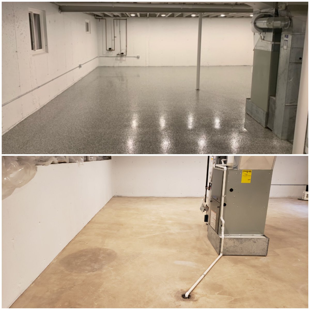 Winter is the perfect time to upgrade your basement! ❄️
 BROADLEAF FLOORING installs high-performance epoxy coatings that are strong, clean, and stunning floors you’ll enjoy year-round! ✨