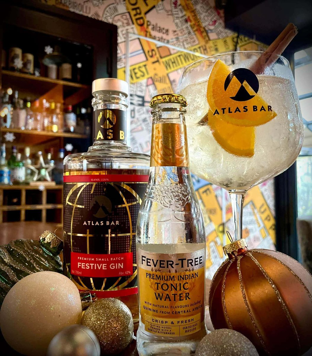 TheGinBible's tweet image. Anyone fancy a #Gin of the Week after work? Atlas Festive Gin &amp;amp; @fevertreemixers tonic is the perfect Wednesday G&amp;amp;T 🎄

£5 singles and £7 doubles @TheAtlasBar #Manchester 🎉🍸 #offers