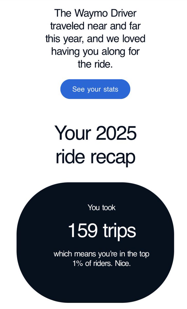 Mes stats @Waymo me placent peut-être dans le top 1%, mais c'est certainement très peu comparé à celles de @venturetwins