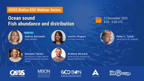 MAREscience's tweet photo. 🔵 WEBINAR | GOOS BioEco Essential Ocean Variables: Ocean Sound | Fish Abundance &amp; Distribution
📅 12 December 2025 | 🕘 09:00 (CET)

For more information and registration, visit the webinar website 👇 
https://t.co/XyXI8qaQyx https://t.co/Fumvzwf1q7