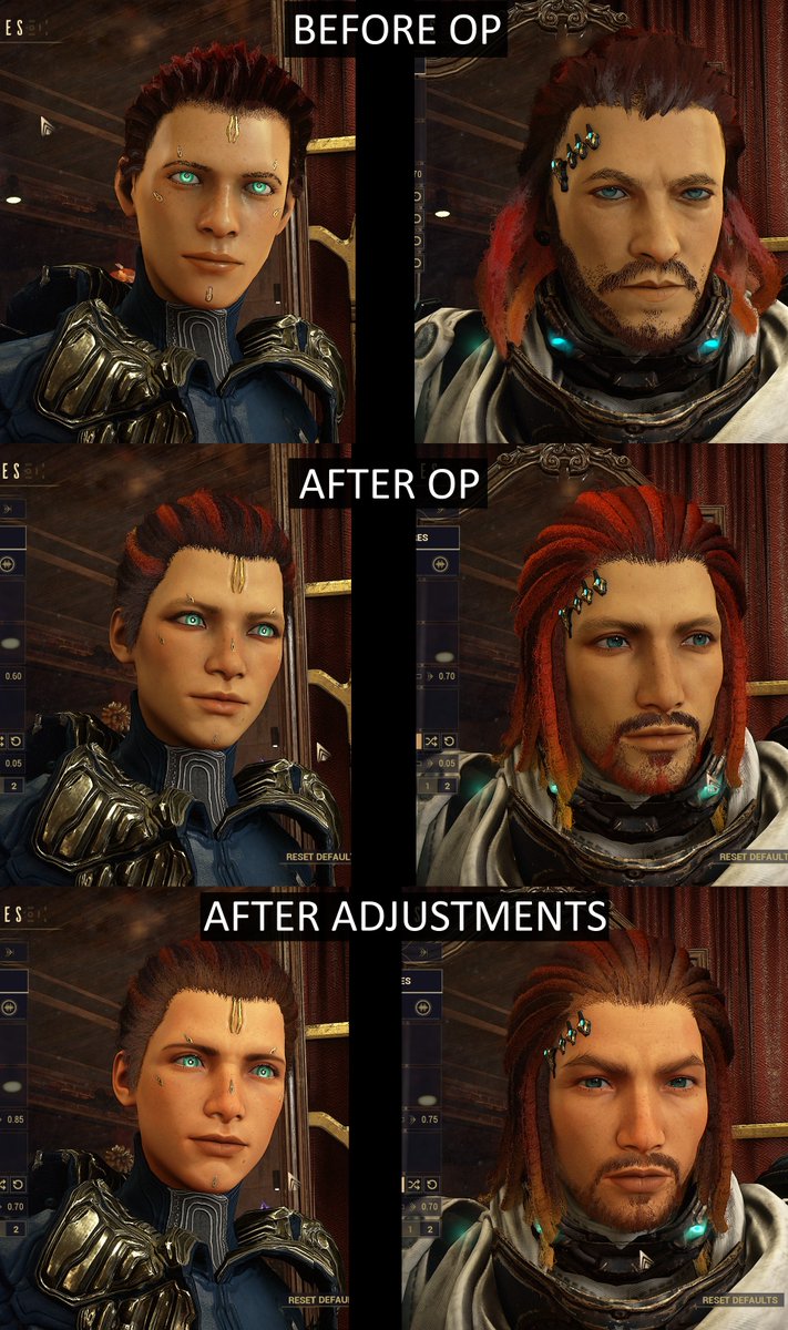 #Warframe Update gave my drifter a cheeto beard and neon hair, I didn't tweak the operator too much, facial structures pretty much got a complete overhaul so you might need to fiddle with adjustments to re-imagine your operator/drifter.