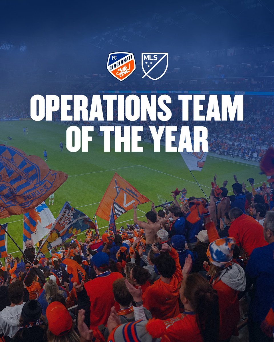 fccincinnati's tweet image. Congrats to our Operations Team for winning Operations Team of the Year! 👏

This award recognizes the Club that demonstrates exceptional leadership, collaboration and
innovation in stadium and matchday operations.