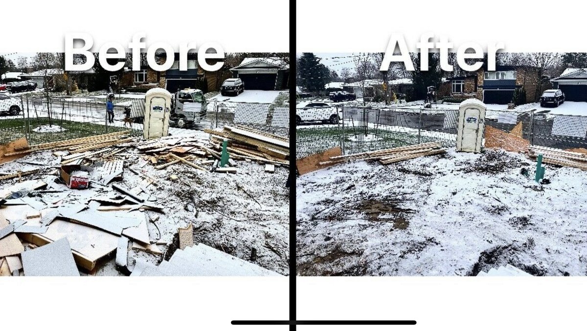 CubeBinRentals's tweet photo. #Swipe to see the transformation! From a #messy, #debris-covered #constructionsite to a #clean, #safe, and #organizedspace — our team got it done 💪❄️. https://t.co/p67pMbTUZ2
#CubeBinRentals #SiteCleanup #JunkRemoval #BeforeAndAfter #ConstructionCleanup #WasteRemoval #CleanSite https://t.co/lti1UO67Me