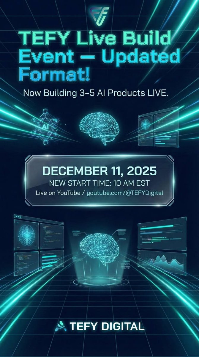 aoabraham04's tweet photo. Tomorrow. 10 AM EST. We’re going live. ⚡️

Showcasing 3-5 AI product builds in real time using @v0, this will be cleaner, sharper, and packed with insights.

Join the vibe on YouTube: https://t.co/vnCL9eCCOa https://t.co/n3OHF520B0
