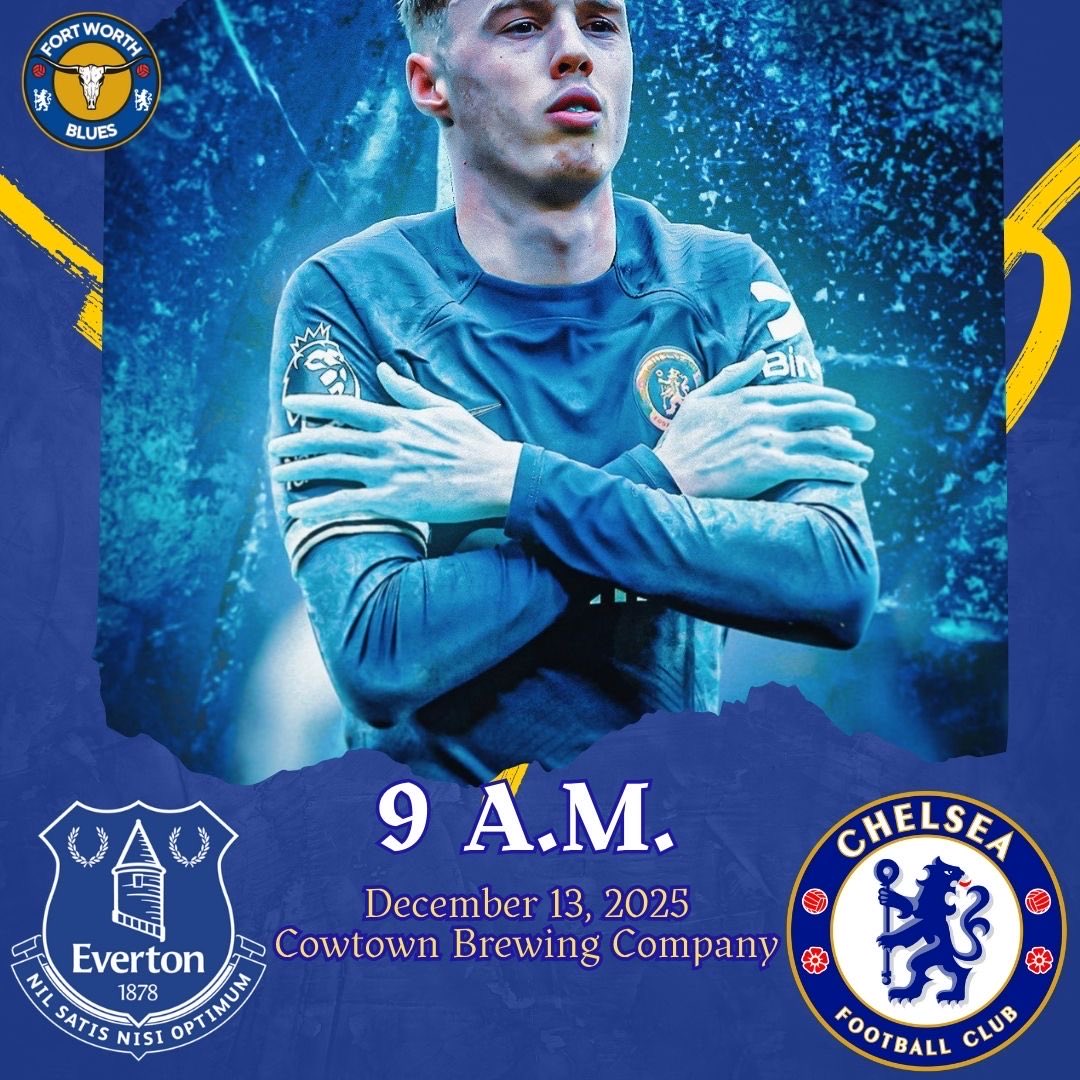 “Beer is proof that God loves us and wants us to be happy.” Ben Franklin

🏆 Premier League
⚽️ Chelsea vs. Everton
🍺 Cowtown Brewing Company
📅 Saturday, December 13
⏰ 9:00 A.M.

#carefree #seeyouatthebrewery #cfc #chelseainamerica #fortworth #CowtownBrewing #ktbffh