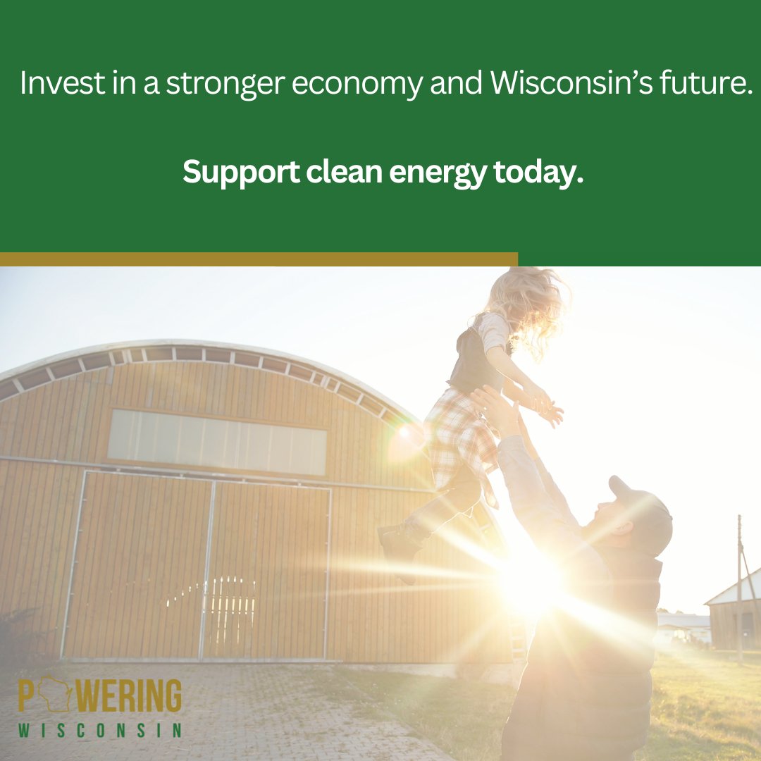 PoweringWi's tweet image. Clean energy is an investment in Wisconsin’s future.
By embracing renewable power, we’re safeguarding our children’s freedom, strengthening the economy, and preserving a healthier environment for generations to come.