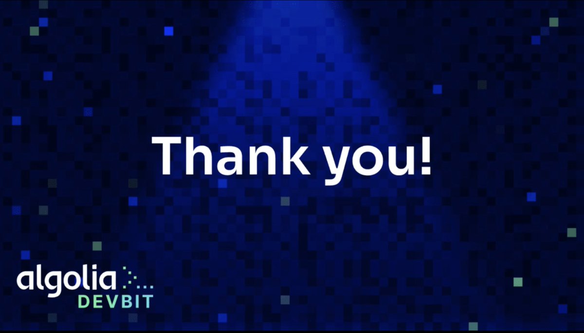 💫 And that's a wrap for #AlgoliaDevBit: Winter Edition ❄️

A huge THANK YOU to EVERYONE who took part, and a very special thank you to our host <a href="/chuckm/">Chuck Meyer (Dev Advocate @ Algolia)</a>, and <a href="/keyframers/">the @keyframers</a> guest speakers <a href="/DavidKPiano/">David K 🎹</a> &amp; <a href="/shshaw/">Shaw ( bsky.app/profile/itsshaw.bsky.social )</a>!

Missed any of the mini-sessions? You'll find them all on our Algolia