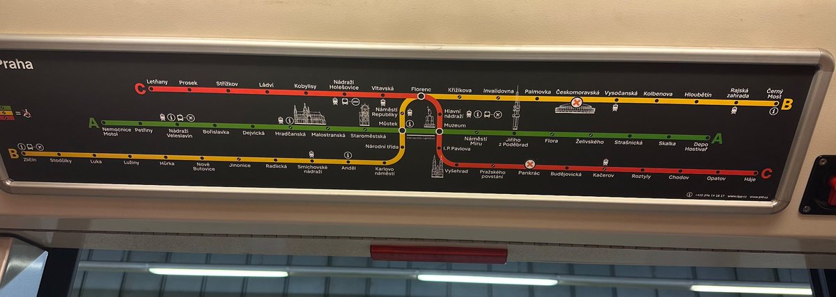 Můj mozek odmítá přijmout, že Béčko není uprostřed a Letňany vpravo nahoře