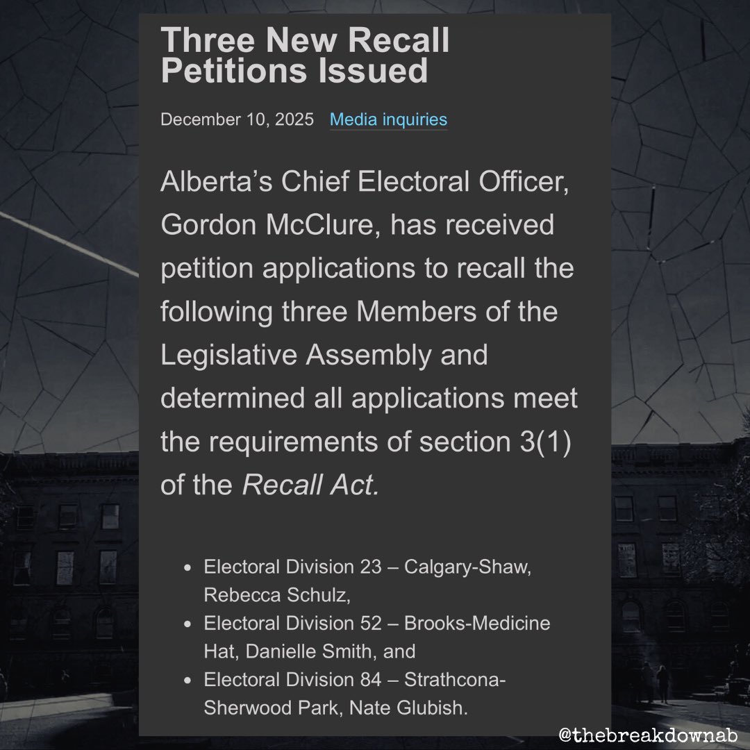 And just like that…

The Premier of Alberta, Danielle Smith is under a recall petition.

#abpoli #ableg #cdnpoli