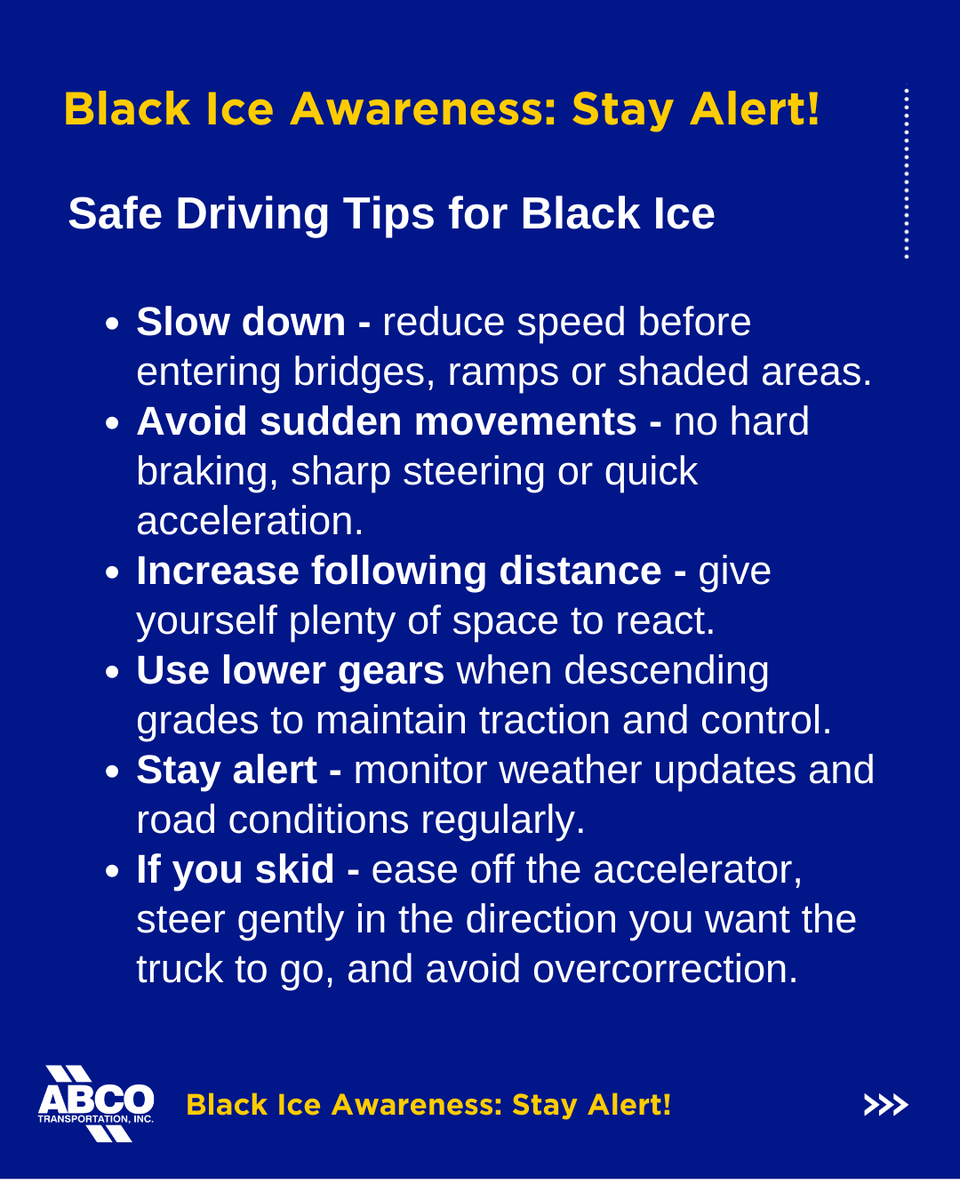 The road may look clear, but black ice can hide in plain sight. Drive with care this winter.
