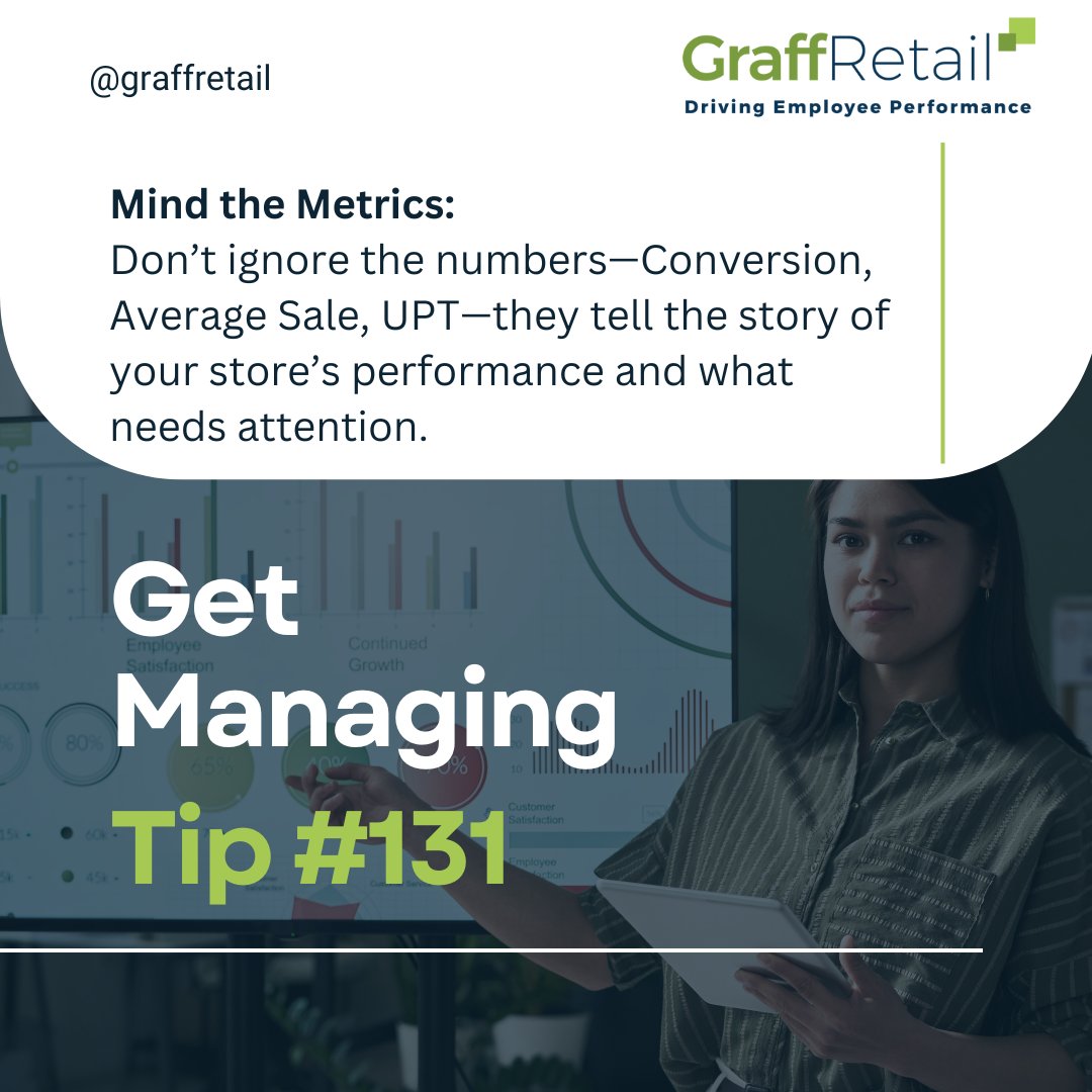 graffretail's tweet image. Conversion, Average Sale, UPT—these aren’t just numbers. They tell the story of your store’s performance and where your team needs to focus.

We can help you turn those metrics into momentum.
💡 Let’s start driving results: graffretail.com

#RetailSuccess #GetManagingTips